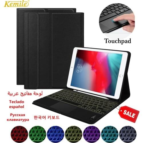 Backlit touchpad Keyboard Case for iPad Air 4 10.9 7th 8th 10.2 Pro 11 Air 3 10.5 9.7 2020 Cover W Pencil holder funda Keyboard