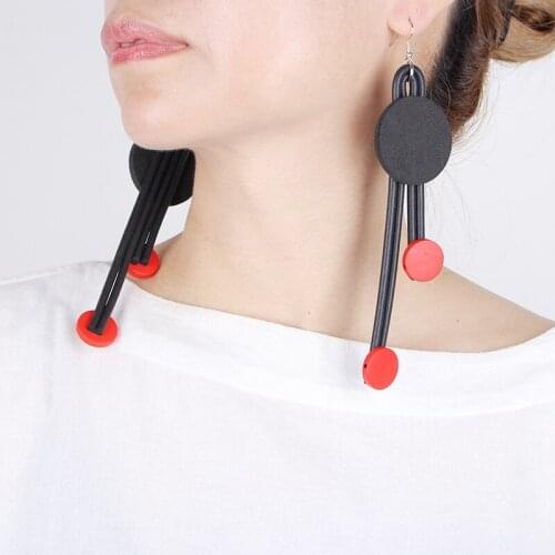 JID New Charms Female Drop Earrings Handmade Red Wooden Beads Earrings Fashion Jewelry 2021 Night Wear Aesthetic Accessories