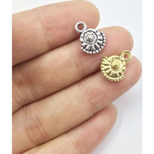 Eruifa 20pcs 10mm gold/Burnished Silver plated Drop Zinc alloy Charms Pendant Jewelry DIY Necklace Bracelet Earrings 2 colors
