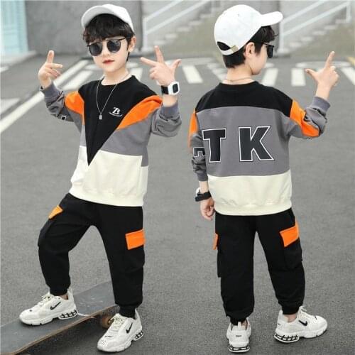 2021 Boys Childrens Clothing Sets Letter Tops Tracksuit Pants Outfits Set Holiday Gift Fashion Cool Children Clothes Suit