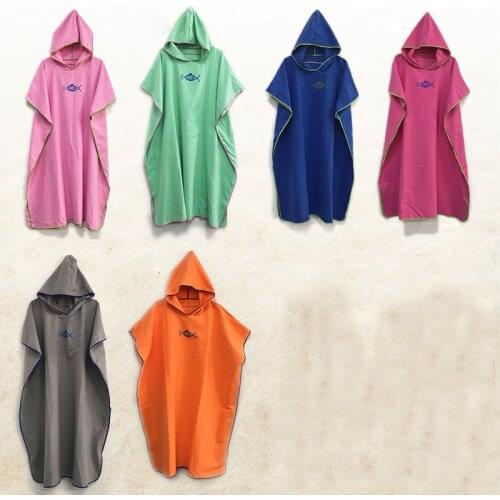 Men Women Diving Suit Change Robes Poncho Quick-dry Hooded Towel Sweat-absorbent Swim Robe Summer Beach Pool Swimming