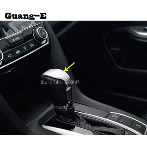Car styling ABS Chrome Shift knob inner control Top cover frame trim hoods 1pcs For Honda Civic 10th Sedan 2016 2017 2018