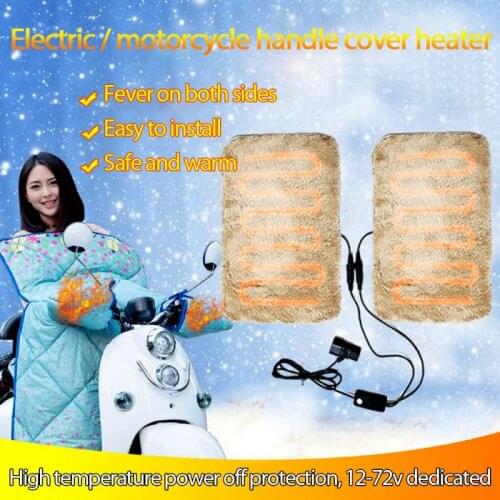 Motorcycle Electric Heating Handle Kit Heated Grip Pads+Heat Resistant Tape+Heat Resistant Covers Handlebar Pad