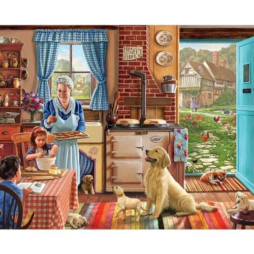 DIY Painting By Numbers Cartoon Family Garden Oil Coloring By Number Scenery Wall Art Canvas Picture Hand Painted Home Decor