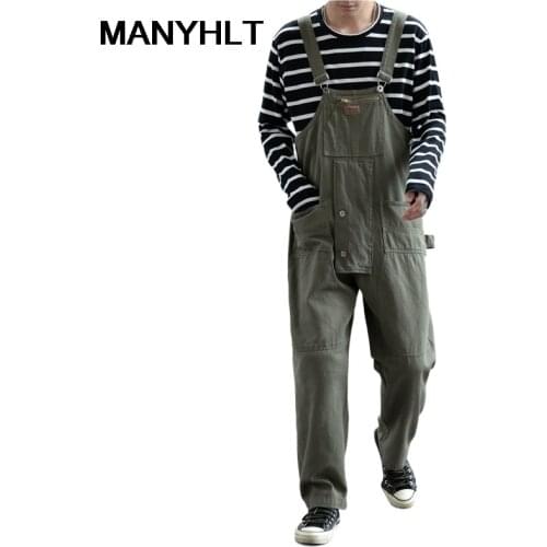 New Mens Clothing Suspenders Fashion Retro Loose Straight Wide Leg Overalls European And American Style Multi-pocket