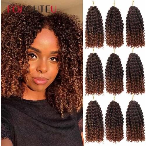 Ombre Jerry Curl Afro Kinky Curly Marley Braids Hair Passion Twist Crochet Braids Synthetic Braiding Hair Extensions for Women