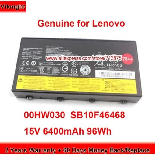 Genuine 00HW030 Battery SB10F46468 for Lenovo ThinkPad P70 P71 Series Laptop 15V 6400mAh 96Wh