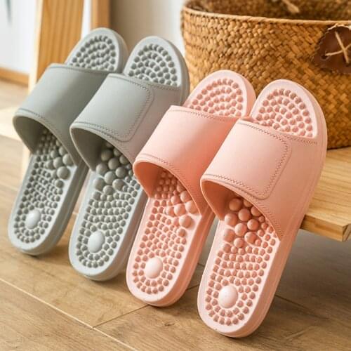 Women Men Massage Slippers Unisex Couple Shoes Indoor Home Soft Non-Slip Slippers Wear-Resistant Flip Flops for Bathroom 2021