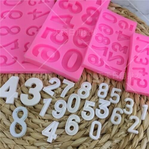 Arabic numerals silicone mold Gumpaste chocolate fudge cake decoration tool sugar craft mold DIY cake