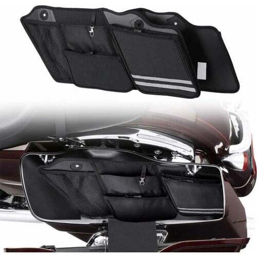 Motorcycle Saddle Bag Tool Bag For Touring Street Glide Road King 93-13 14-2020 Storage Case Waterproof Bag