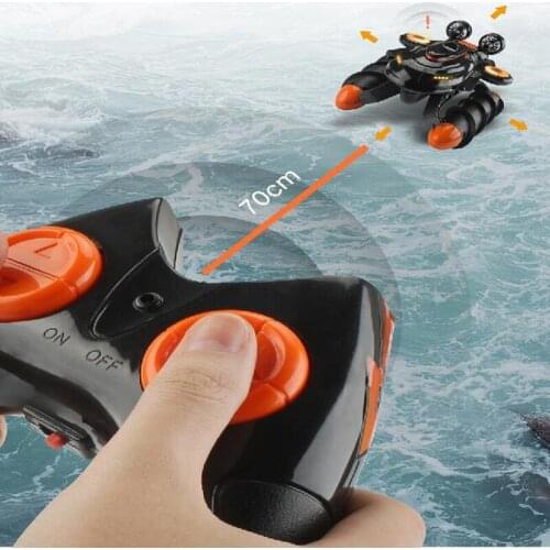 Remote Control Amphibious Amphibious Hovercraft 2.4G Waterproof Driving Tank Boy Boy Children Toy Stunt Remote Control Car