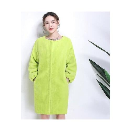 Top brand Drop Shoulder New Sleeves Slim Fashion Faux Fur Coat N21 high quality