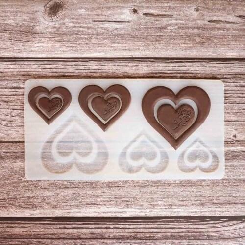 Three sizes of love roses Shape Chocolate Stencil Mold Cake Decorating Silicone Mold Transfer Sheet Baking Chablon DIY Chocolate