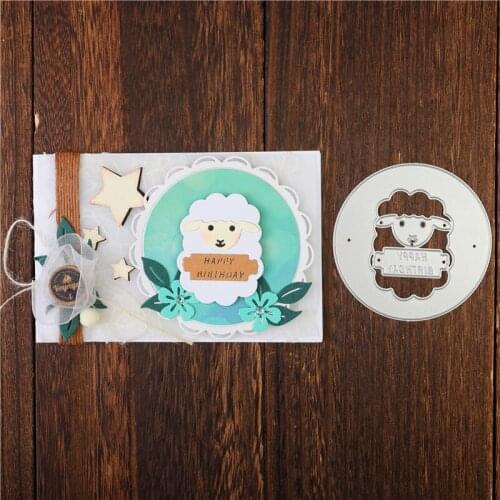 YaMinSanNiO Happy Birthday Circle Sheep Animal Metal Cutting Dies Diy Card Making Scrapbooking Embossing Craft New Dies for 2020