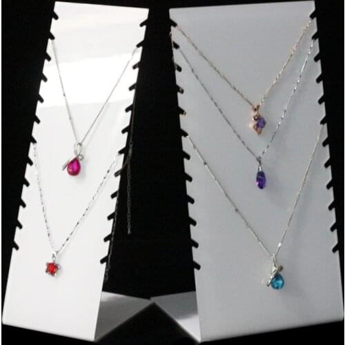 1 piece black white clear 8-12 Necklace Pendant Display Rack L-shaped Acrylic Jewelry Display Rack two sizes