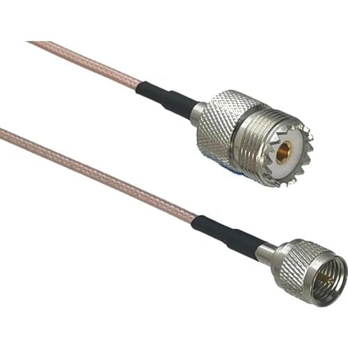 1Pcs RG316 UHF SO239 Female Jack to Mini UHF Male Plug Connector Straight RF Jumper pigtail Cable 4inch~10M