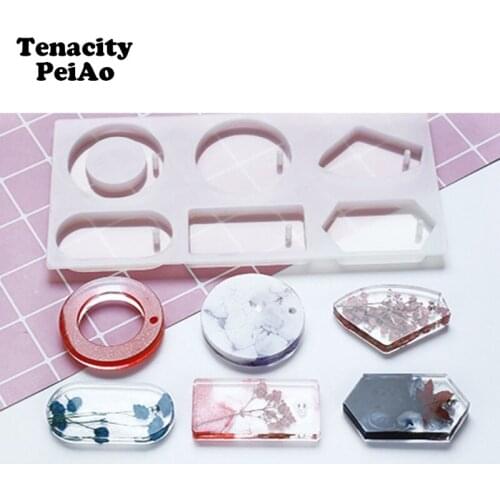 1PC Liquid Jewelry Silicone Mold DIY Resin Necklace Pendant Lanugo Mold UV Resin Jewelry Molds for Pendant