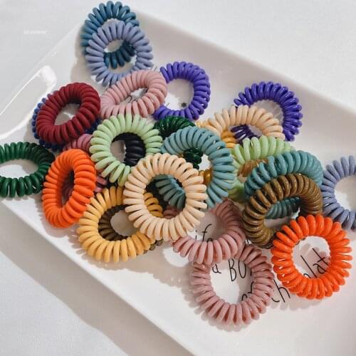 10pcs/lot Multicolor Elastic Hair Bands Small Spiral Hair Tie High Elasticity Telephone Wire Hair Rubber Band Hair Accessories