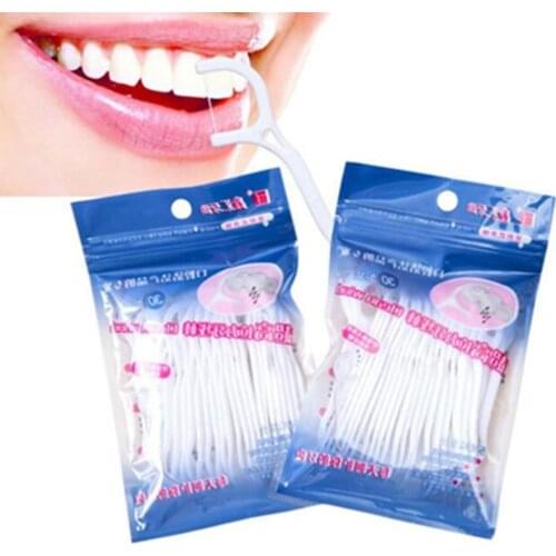1bag 30pcs Standard Safe ABS Oral Dental Hygiene Teeth Tooth Care Cleaning Picks Silk Floss Flosser Tool
