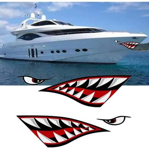 38*13cm Shark Mouth Series Car Frame Protector Outdoor Sticker Fishing Yacht Car Shark Stickers Kayaking Outdoor Decoration H7W9
