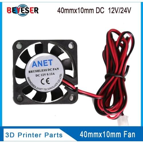 4010 Cooling Fan 12V 24V 2 Pin with Wire Brushless 40*40*10 Cool Fans Part Quiet DC 40m Cooler Radiato 3D Printers Parts