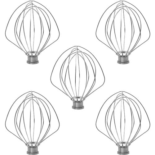 5Pcs KN256WW 6-Wire Whip Attachment Egg Heavy Cream Beater Cakes Mayonnaise Whisk For KitchenAid 6 Quart Bowl-Lift Stand Mixer