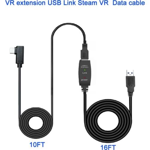 8M/ 26FT VR Extension Cable USB Stable Data Line Type A to C USB Headset Cable for Oculus Quest Link Steam VR Replacement Cables