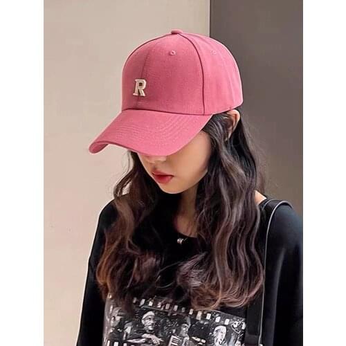 New spring and summer net celebrity women men fashion R letter baseball cap sun protection cap