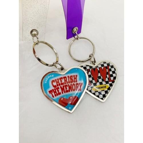 American Vintage Love Cherry Plaid Key Buckle Bag Airpods Decorative Pendant Sweet Cool Lovers Creative Keychain Key Management