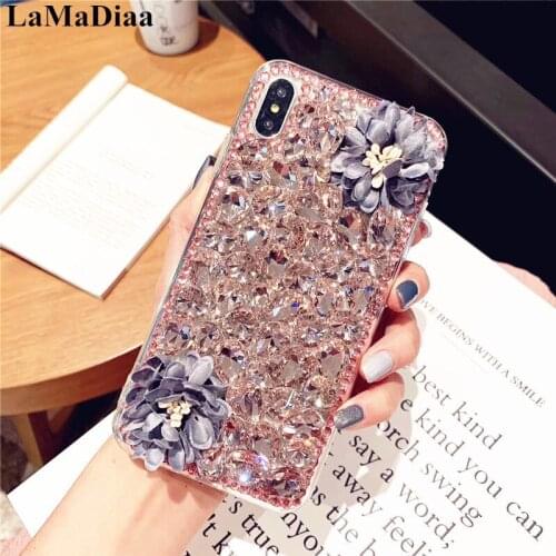 Lovely Glitter Bling Crystal Diamonds Rhinestone 3D Stones Phone Case Cover For Samsung A3 A5 A7 2017 A9 A8 A6 PLUS A50 A70 A80