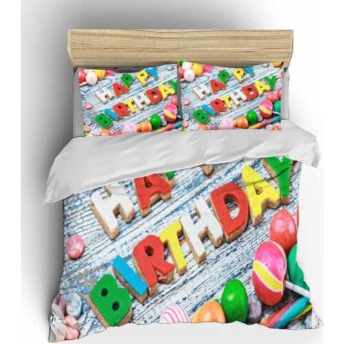 Color Monogrammed Bedding Set 3D Cartoon Down Quilt Set Childrens Bedroom Bedding Set Pillowcase Twin Queen