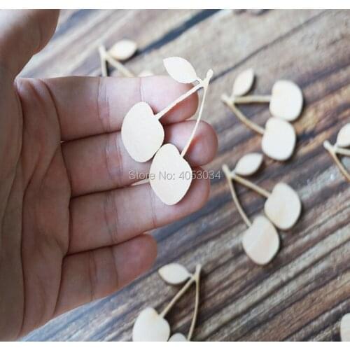 Wooden Cherry Shape Art Projects Craft Decoration Embelishments Decoupage Ornament Craft Supply
