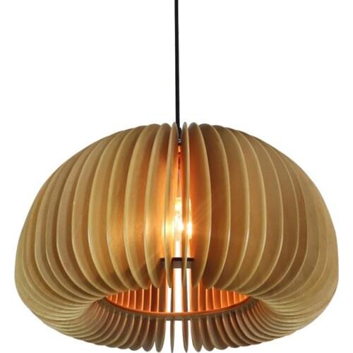 Creative Wood Pendant Light Dining Room Furniture Kitchen Hanging Lamp Southeast Asia Lighting Fixture Home Decor Loft Luminaire