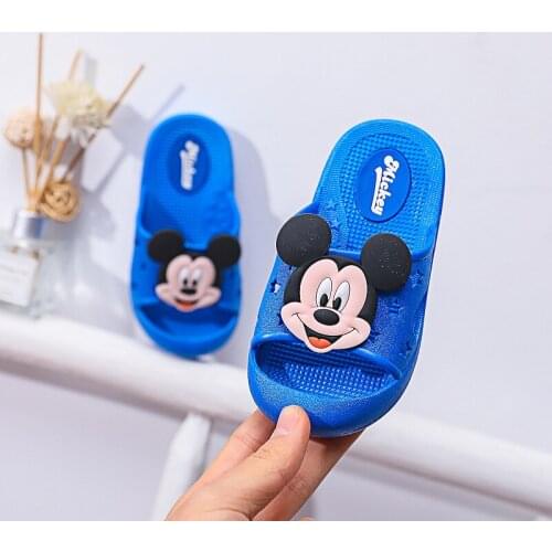 Disney Mickey Mouse Childrens Sandals Summer Frozen Kids Beach Shoe Non-slip Indoor Outdoor Cartoon Slippers for Boys and Girls
