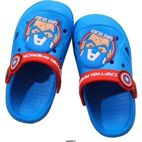 Disney Flip Flop Kids Slippers Boys Girls Summer Kids Beach Shoes Toddler Soft Indoor Slippers Children Captain America Sandals
