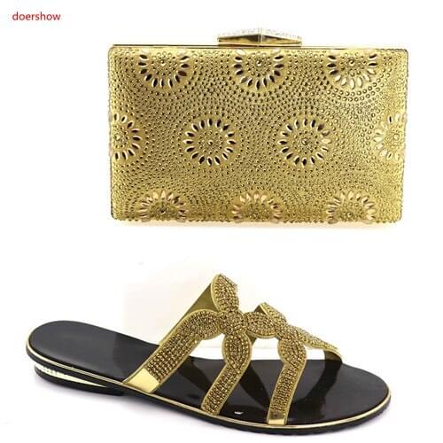 Doershow Shoes and Bag Sets for Women Matching Shoes and Bag Set In Heels Italian Shoes with Matching Bags for Wedding SBV1-15