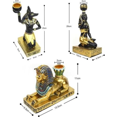 European Egyptian Goddess Fashion Creative Home Decoration Resin Candle Holder Small Ornaments Dining Table Retro Furnishings