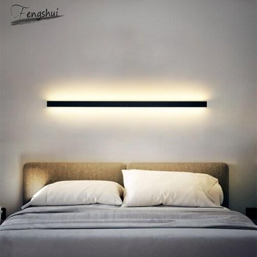 European Minimalist LED Wall Lights Long Strip Wall Lamp Home Lights Living Room Bedroom Bedside Sconces Stairs Vanity Lighting