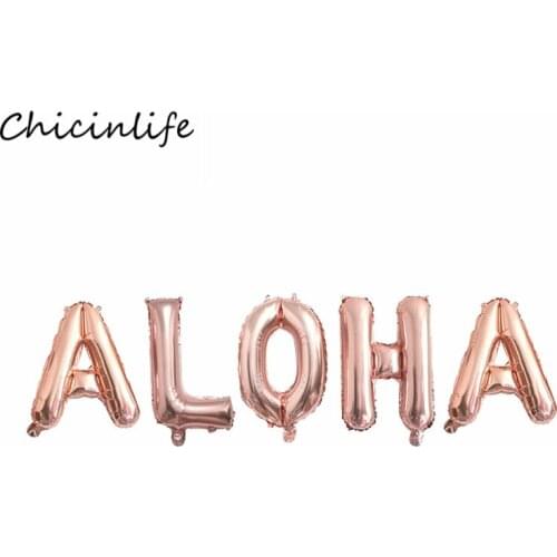 Chicinlife 5Pcs/lot Aloha Foil Balloons Summer Birthday Party Decoration Aloha Party Balloon Tropical Decoration