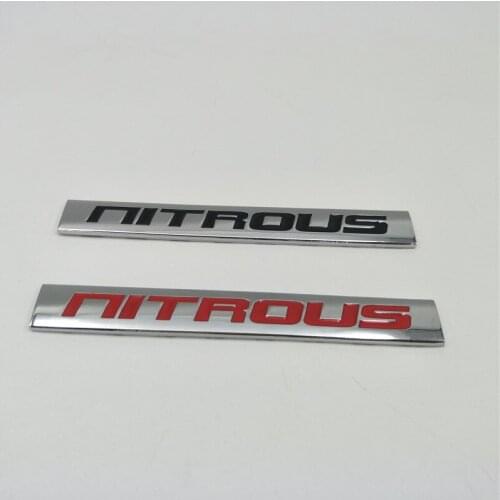Chrome Red/Black Metal Nitrous Nos Engine Race Motor Swap Badge For Trunk Hood Door