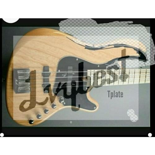 Customized electric bass guitar,off center dots inlay.customized headstock and body shape,battery box on control cavity cover