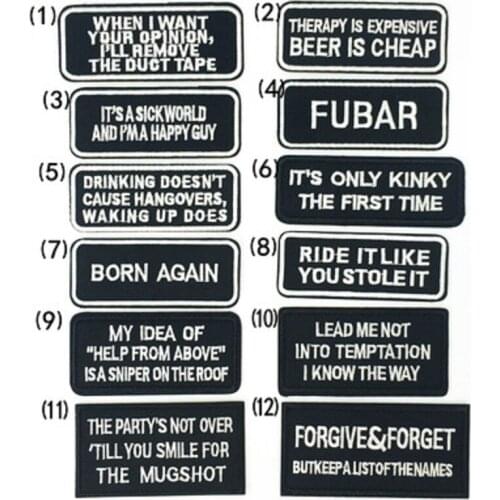 Ride it like you stole it U.S.ARMY iron on transfers for clothing Emboridery Black Badge Square Letter Applique military patches