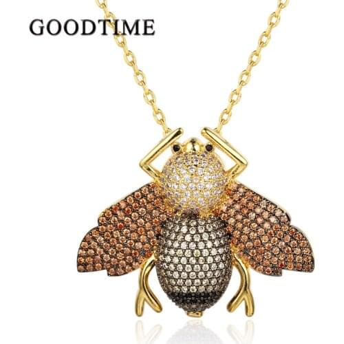 Classic Insect Pendant Necklaces AAA Cubic Zirconia Pendants & Necklaces For Women Jewelry Clothes Accessories Pin Jewelry Gifts