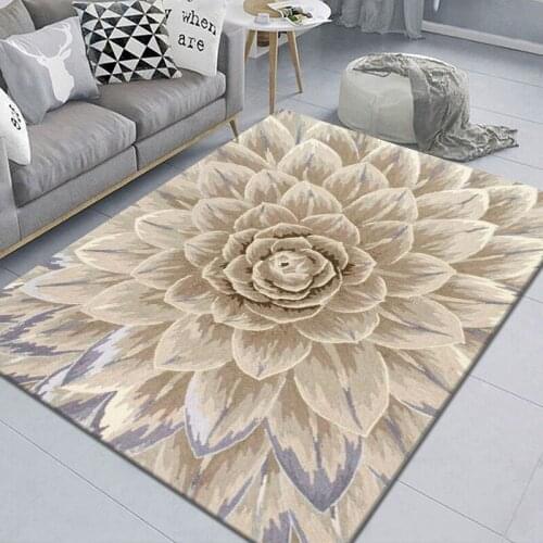High Quality Big Flowers Art Hand-Painted Printing Carpet For Living Room Bedroom Anti-Slip Floor Mat Fashion Kitchen Carpet