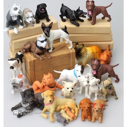 Mini ABS resin Simulation figure animal toy model dogs ornaments model toy model gift 7pcs/set