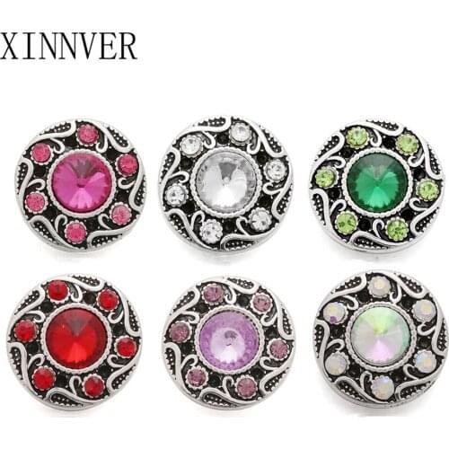 10pcs/lot Fashion Snaps Jewelry Flower Snap Buttons Fit 18mm Snap Bracelet Bangle for DIY Women Men Jewelry