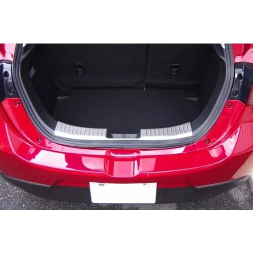 MONTFORD Fit For Mazda 2 Demio 2015 2016 Only For Hatchback Car Stainless Steel Inner+Outer Rear Bumper Plate Cover Trims 2Pcs