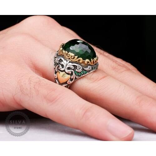 Zircon Stone 925 Silver Mens Ring. Mens Jewelry Stamped With Silver Stamp 925 All Sizes Are Available