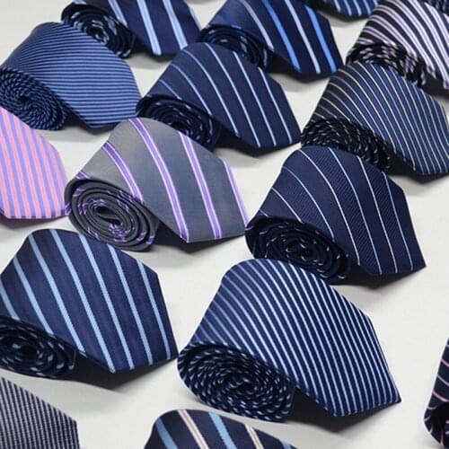 Fashion Classic 8cm Blue Black Red Neckties for Men Business Formal Wedding Striped Neck Ties Shirt Accessories for Clothes