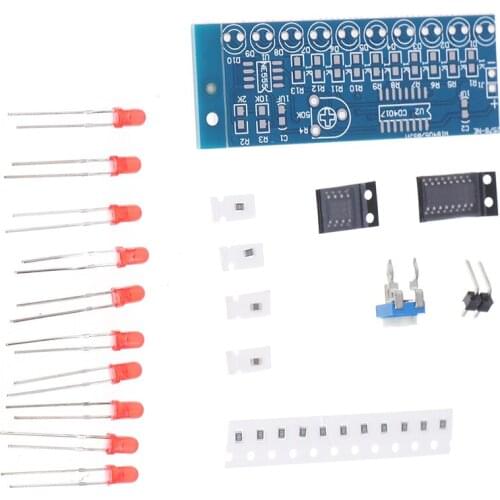 DIY Kit Electronic Double Color Flashing Lights Strobe NE555 + CD4017 Electronic Practice Learning Kits